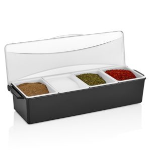 GARNISH TRAYS WITH 4 COMPARTMENTS WITH LID Gastroplast NSF®