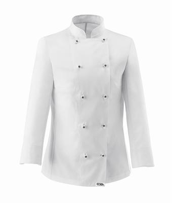 WOMANS JACKET SLIM FIT WHITE 100% COTTON LONG SLEEVE EGO CHEF