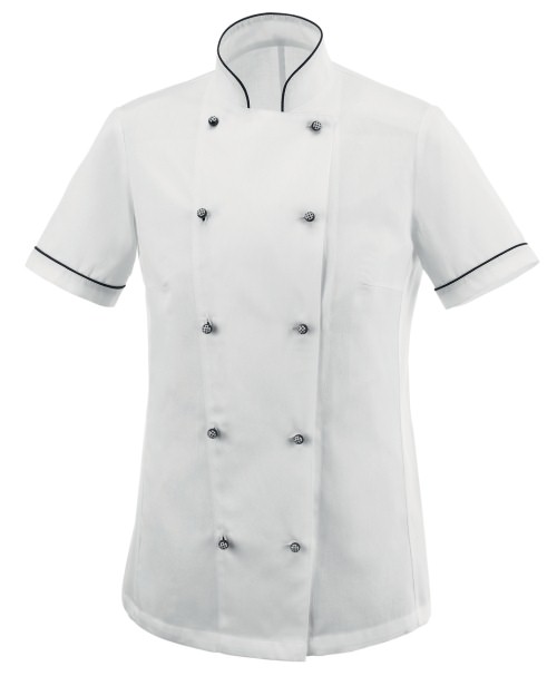 WOMANS JACKET WHITE 100% COTTON SHORT SLEEVE EGO CHEF