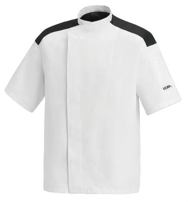 CHEF JACKET FIRST WHITE MICROFIBRE 100% SHORT SLEEVE EGO CHEF
