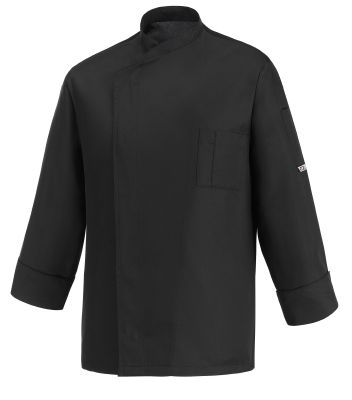 CHEF JACKET OTTAVIO BLACK MICROFIBRE 100% LONG SLEEVE EGO CHEF