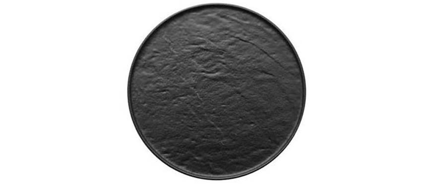 STONE ROUND PLATE BLACK WITH BORDER Φ30CM ITALY