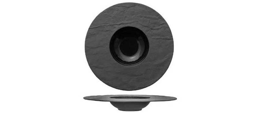 STONE PASTA PLATE BLACK Φ34CM ITALY