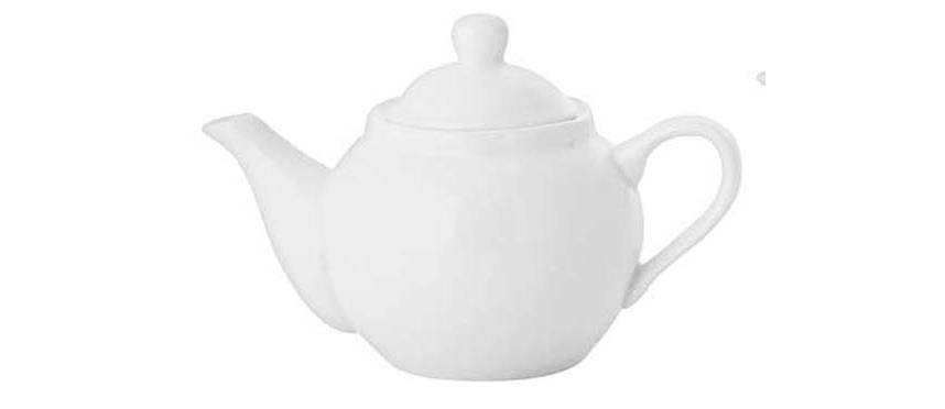 WHITE PORCELAINE TEAPOT 30CL FOR 2 CUPS ITALY