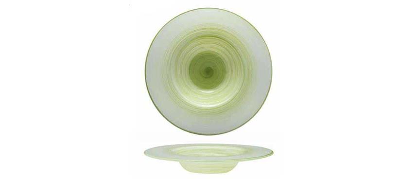 SPIRA PASTA BOWL WHITE/GREEN Ø CM 29