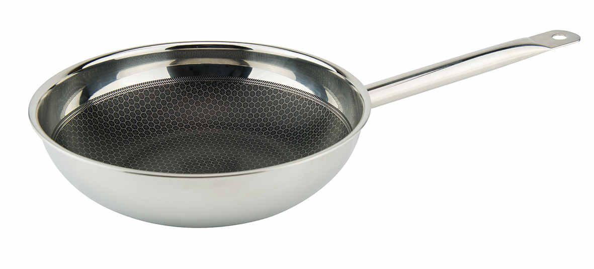 Επαγγελματικό τηγάνι Φ32 βαθύ WOK επαγωγικό 3-ply 