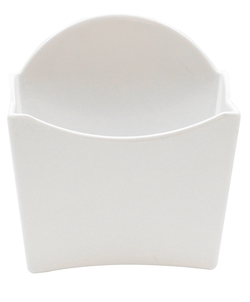 20027W Large Fry Box WHITE MELAMINE  11.5 x 5.5 x 12.5cm TABLECRAFT