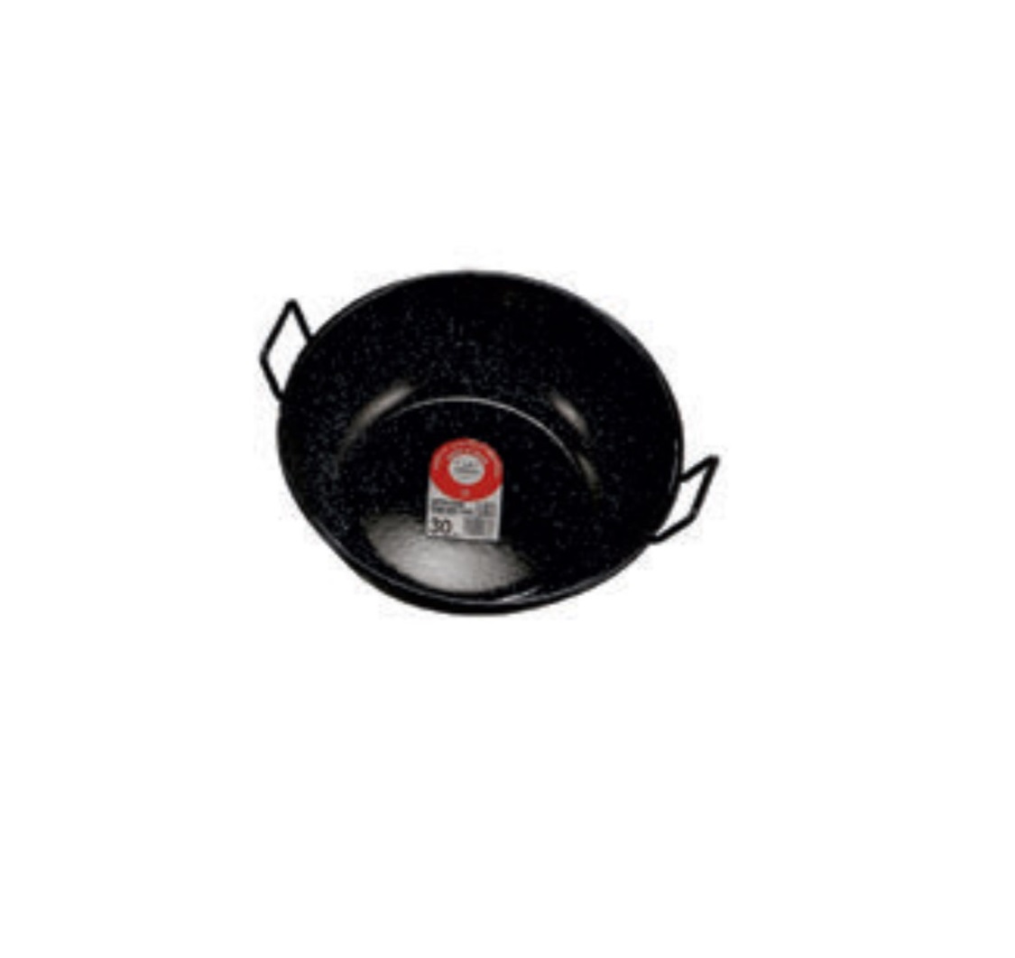 ENAMELLED CARBON STEEL FRYING PAN D. 18 WITH HANDLE