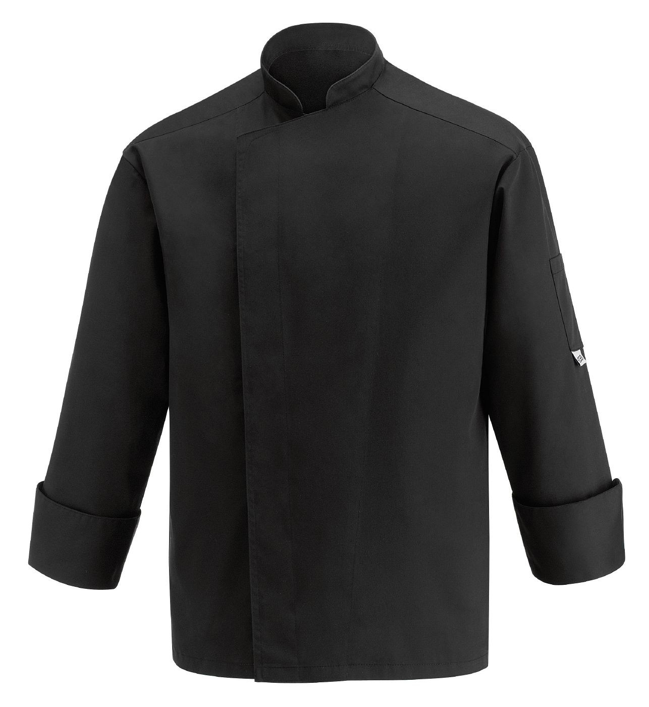 UNISEX CHEF JACKET WITH PRESS BUTTONS - BLACK