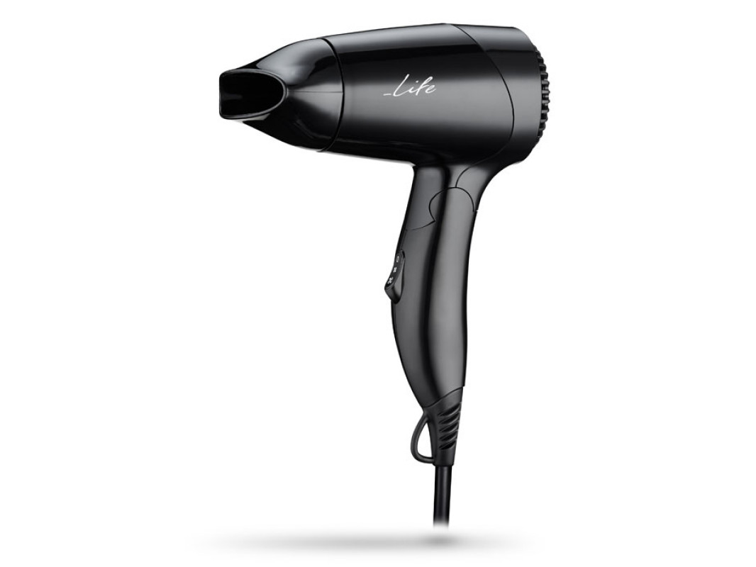 LIFE MyStyle FOLDING BLACK HAIR DRYER 1200W WITH COVER