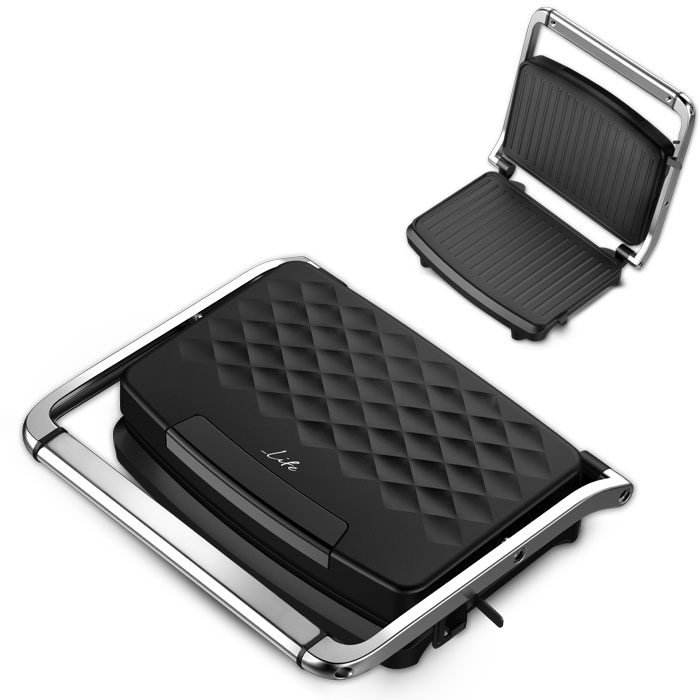 LIFE DIAMOND Sandwich toaster with grill plates 750W