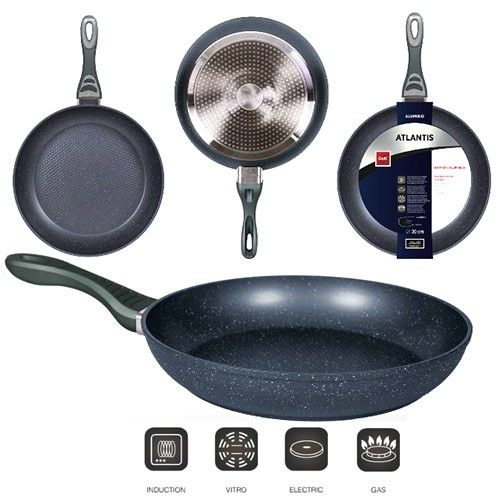 ATLANTIS Frying Pan NON STICK ALUMINUM 26εκ. 4mm INDUCTION, GAS COK Spain