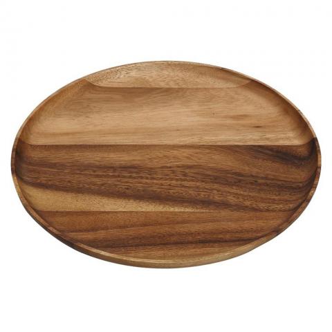 ROUND FLAT ACCACIA TRAY 36Χ1.5CM