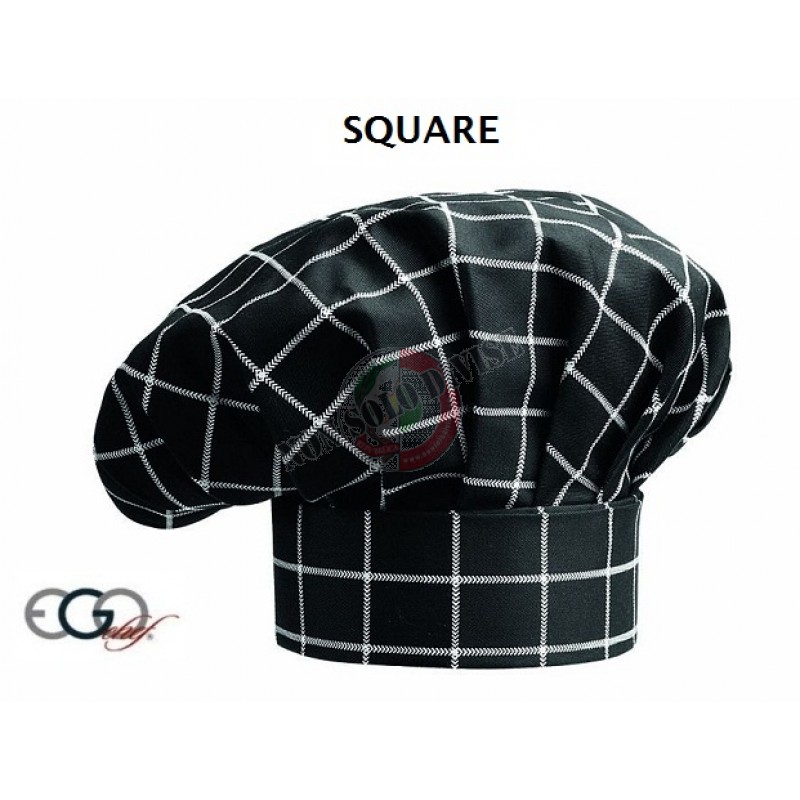 CHEF CUOCO BLACK SQUARES 100% COTTON EGO CHEF