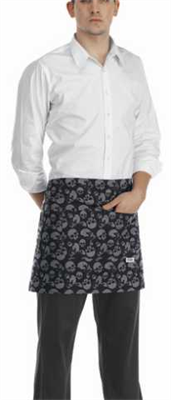 WAITERS APRON WITH POCKET SKULLS 100% COTTON EGO CHEF