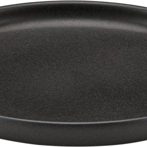 PLAYGROUND ELEMENTS Plate flat round coupe 22CM BLACK CERAMIC