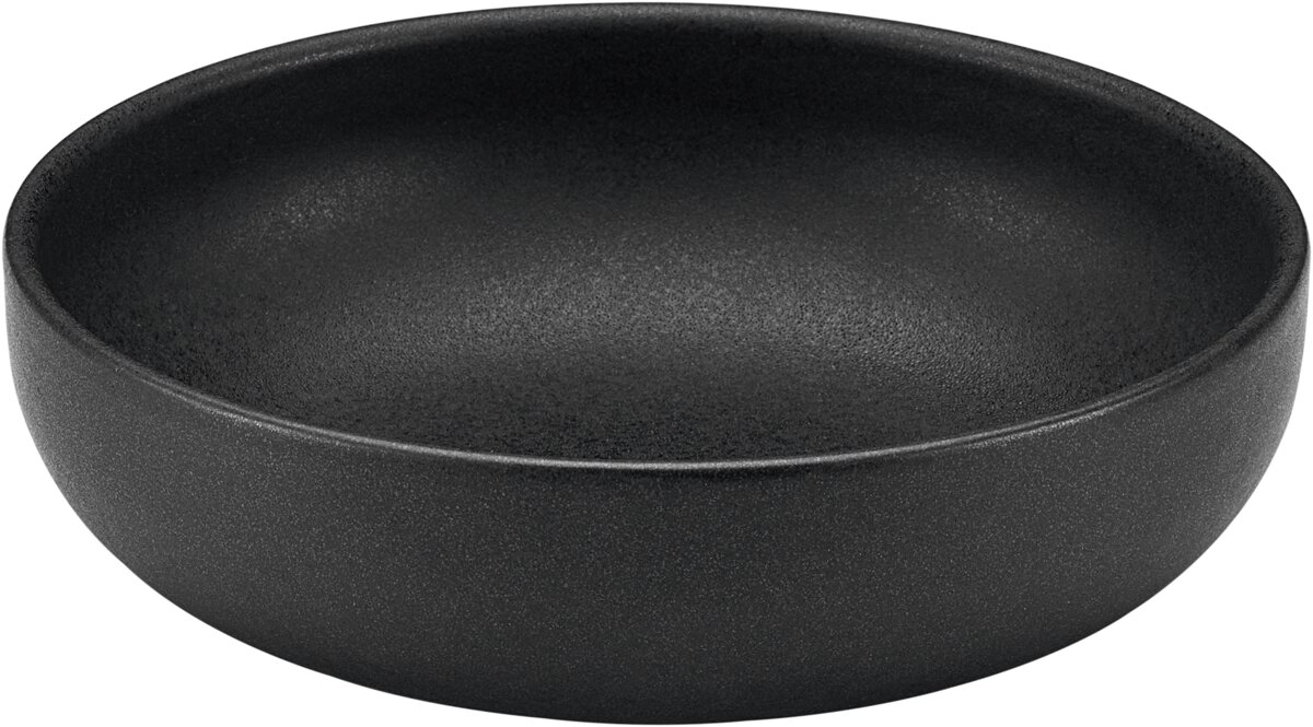 PLAYGROUND ELEMENTS DISH ROUND 16CM BLACK CERAMIC