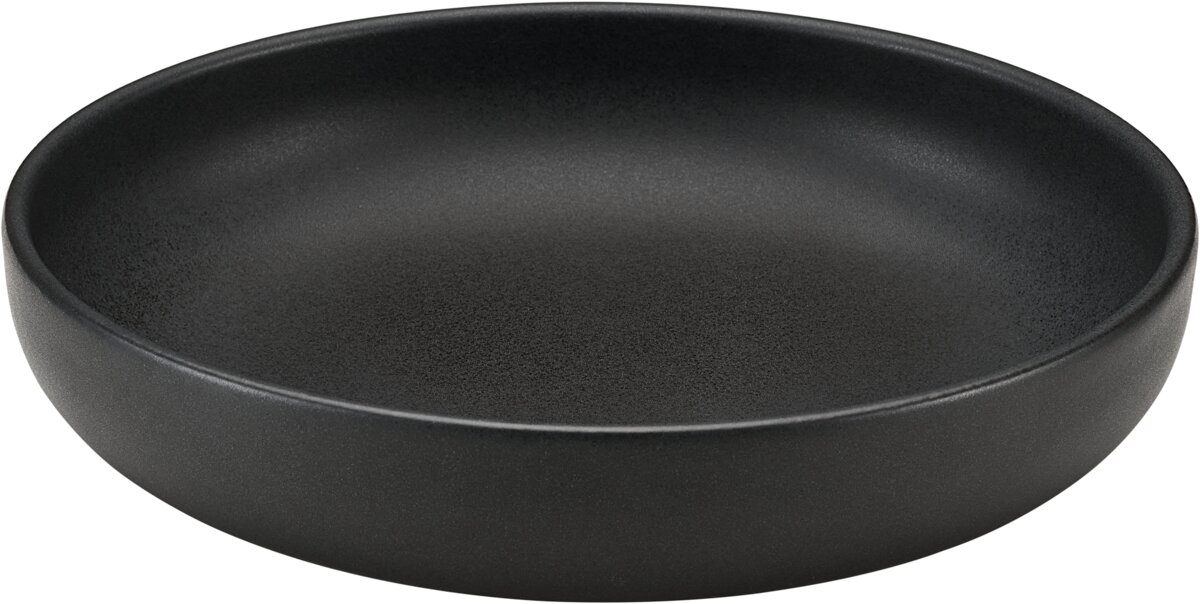 PLAYGROUND ELEMENTS DISH ROUND 22CM BLACK CERAMIC