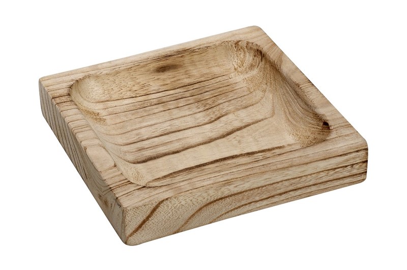 WOODEN SERVING PLATTER SQUARE 30Χ30Χ4CM