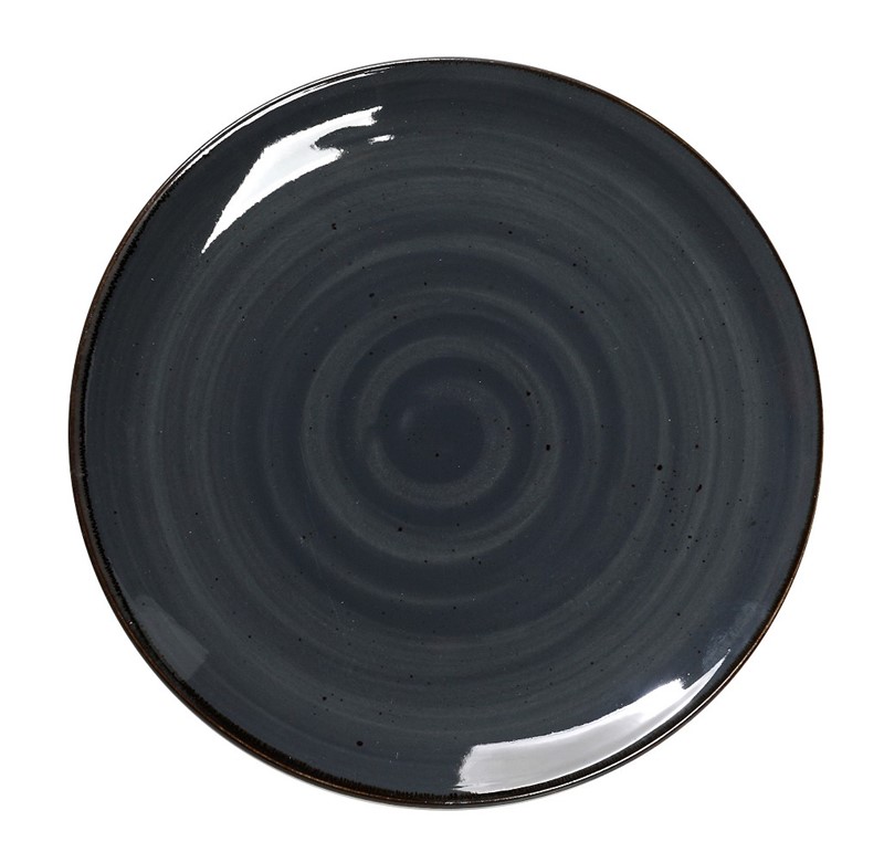 SALAD PLATE FLAT DARK GREY 19X2CM