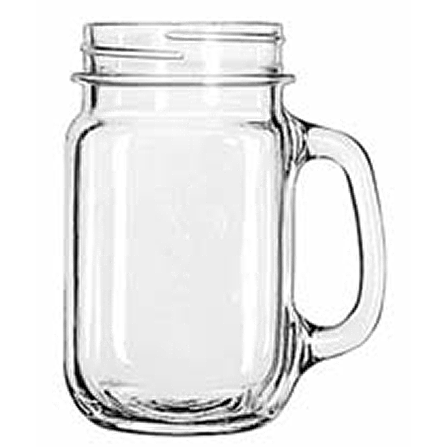DRINKING JAR 473ml CLEAR GLASS WITH HANDLE 97084 LIBBEY