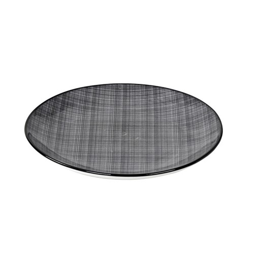 DINNER PLATE PLAID BLACK 27CM