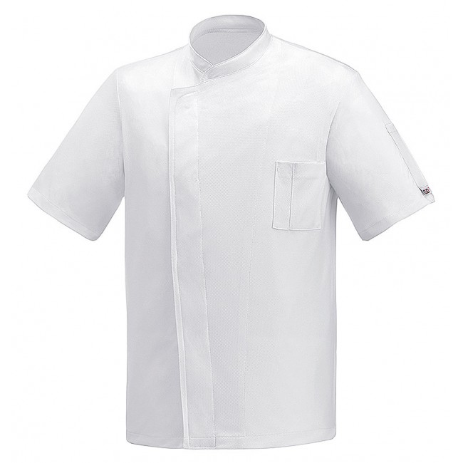 Unisex chef jacket with buttons made in 100% Air Plus - WHITE