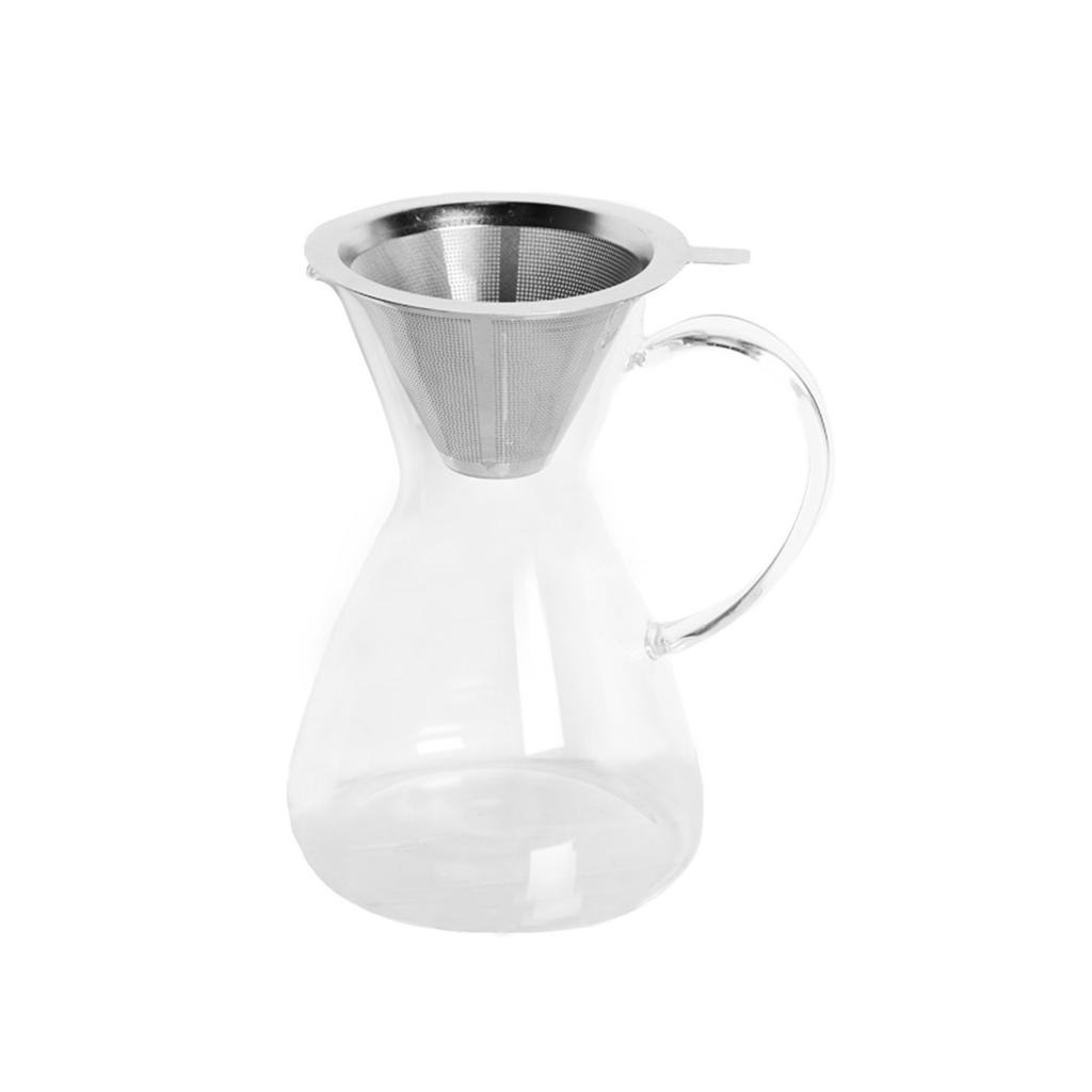 GLASS FILTER COFFE POT WITH MESH 750ML 17.5CM