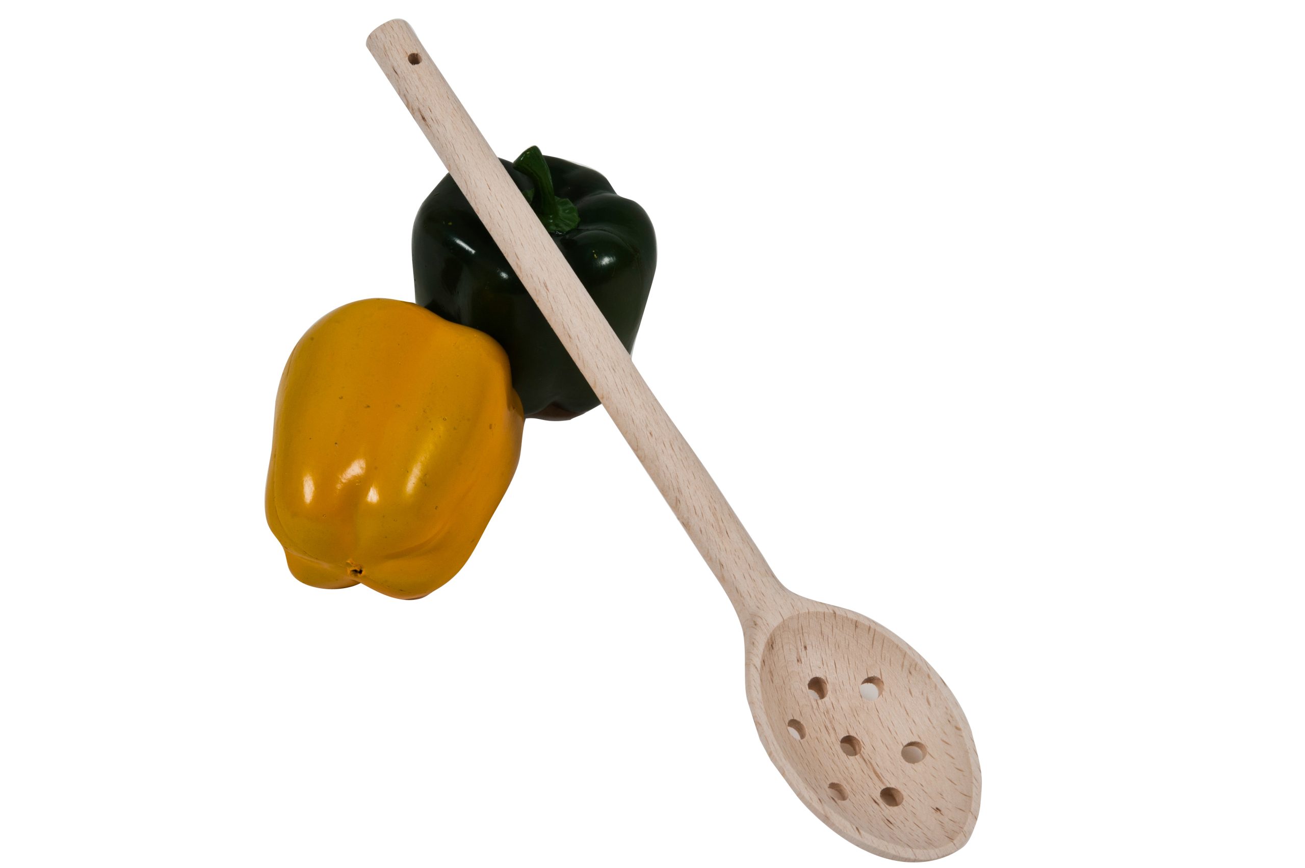 WOODEN PERFORATED SPOON 34CM MADE IN GREECE