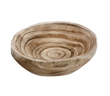 WOODEN SERVING BOWL ROUND 44Χ38.5Χ11CM