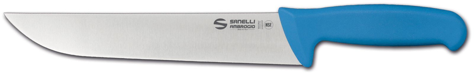 S309.024L SUPRA BUTCHER KNIFE BLUE HANDLE 24CM LAMA SANELLI AMBROGIO