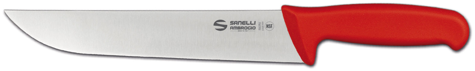S309.024R SUPRA BUTCHER KNIFE RED HANDLE 24CM LAMA SANELLI AMBROGIO