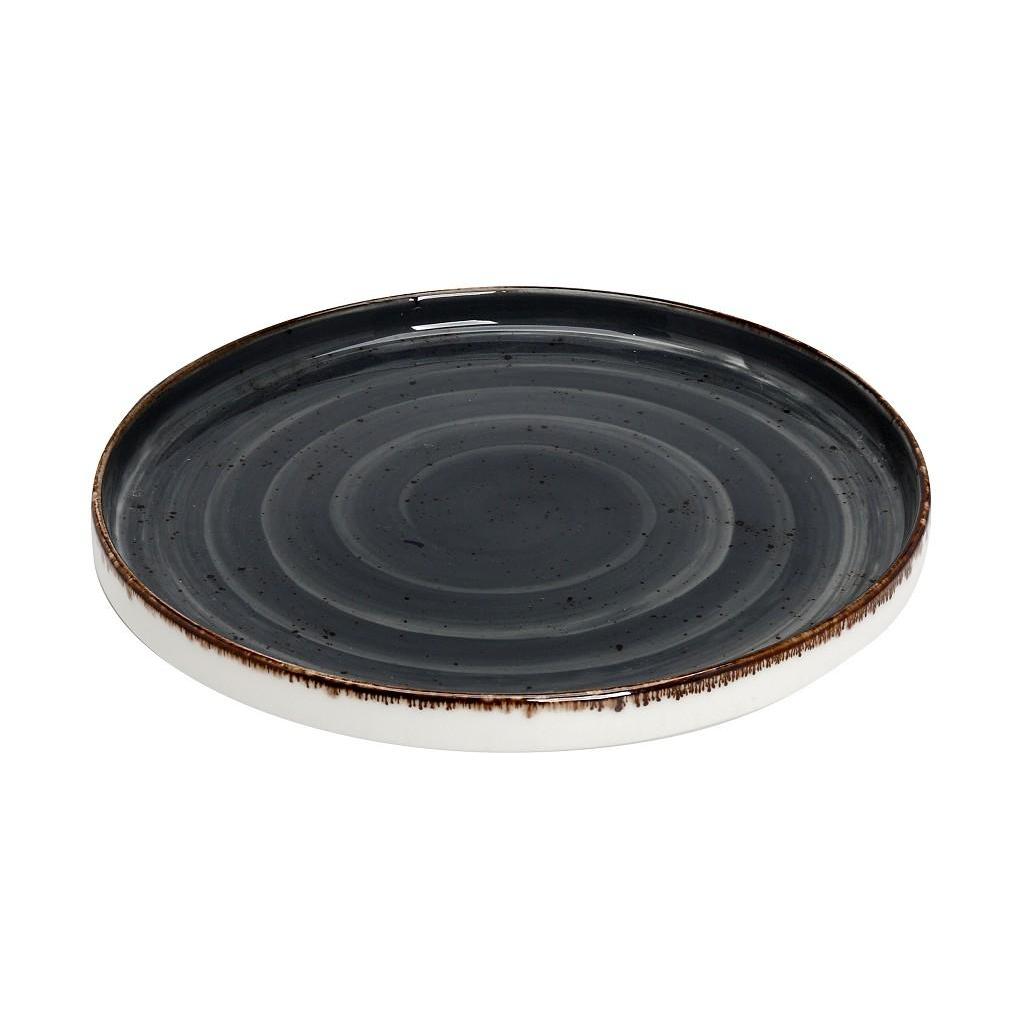 DINNER PLATE FLAT GREY 21X2.5CM