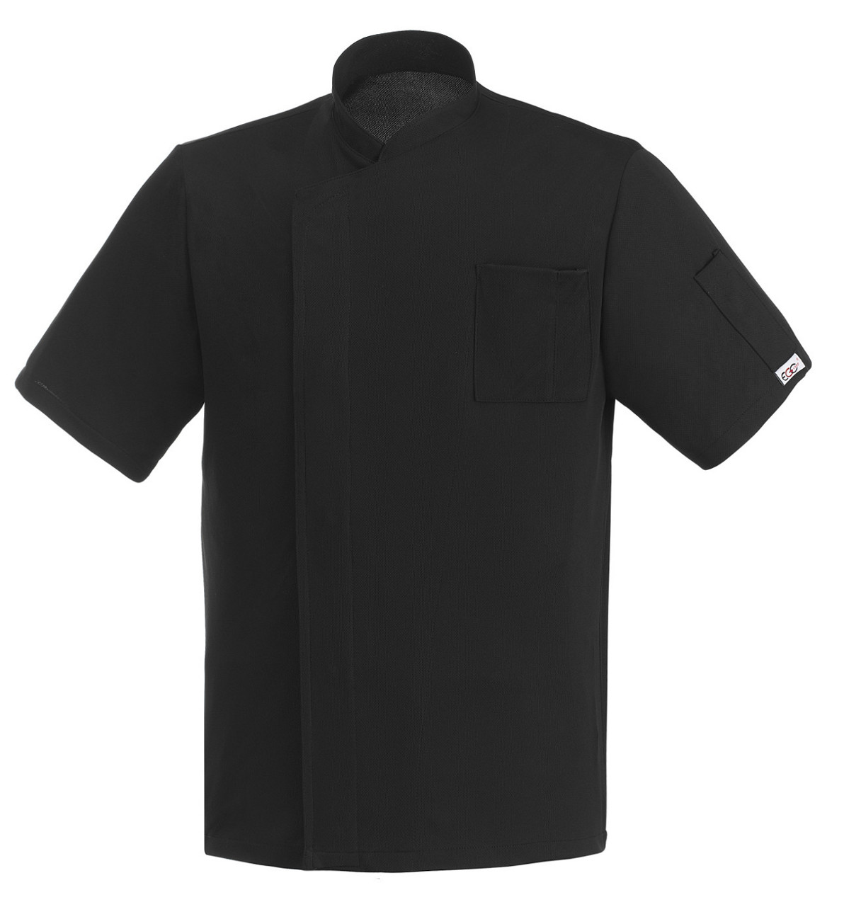 CHEF JACKET SPORT BLACK 100% COTTON SHORT SLEEVE EGO CHEF