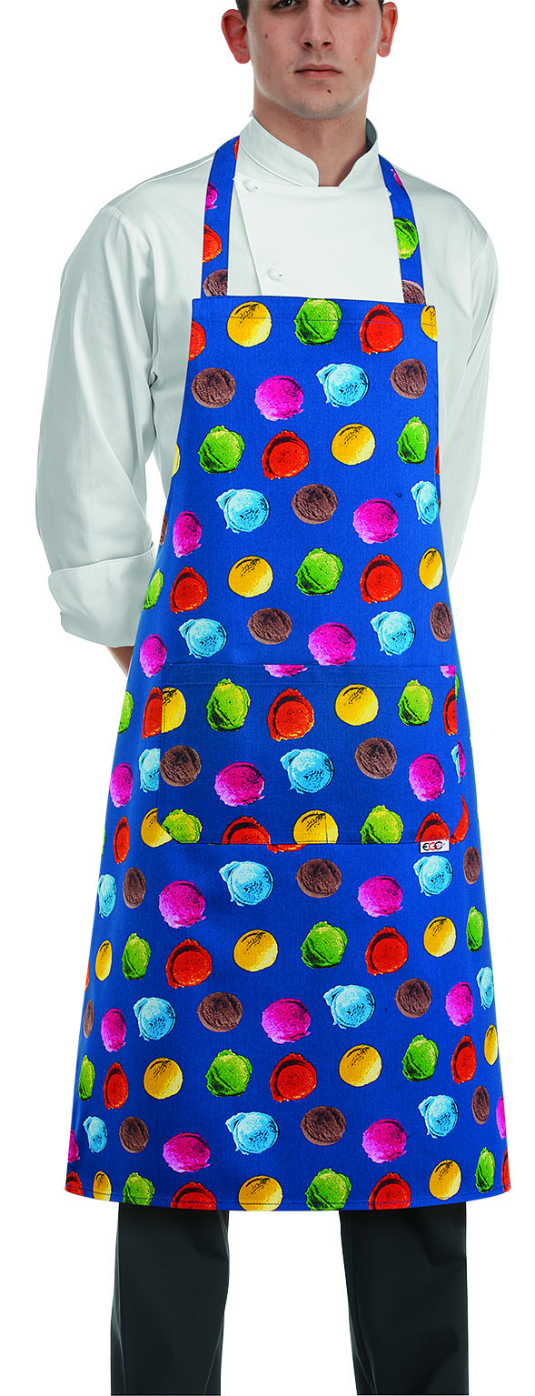 Short Bip Apron with pocket ICE CREAM 100% COTTON EGO CHEF