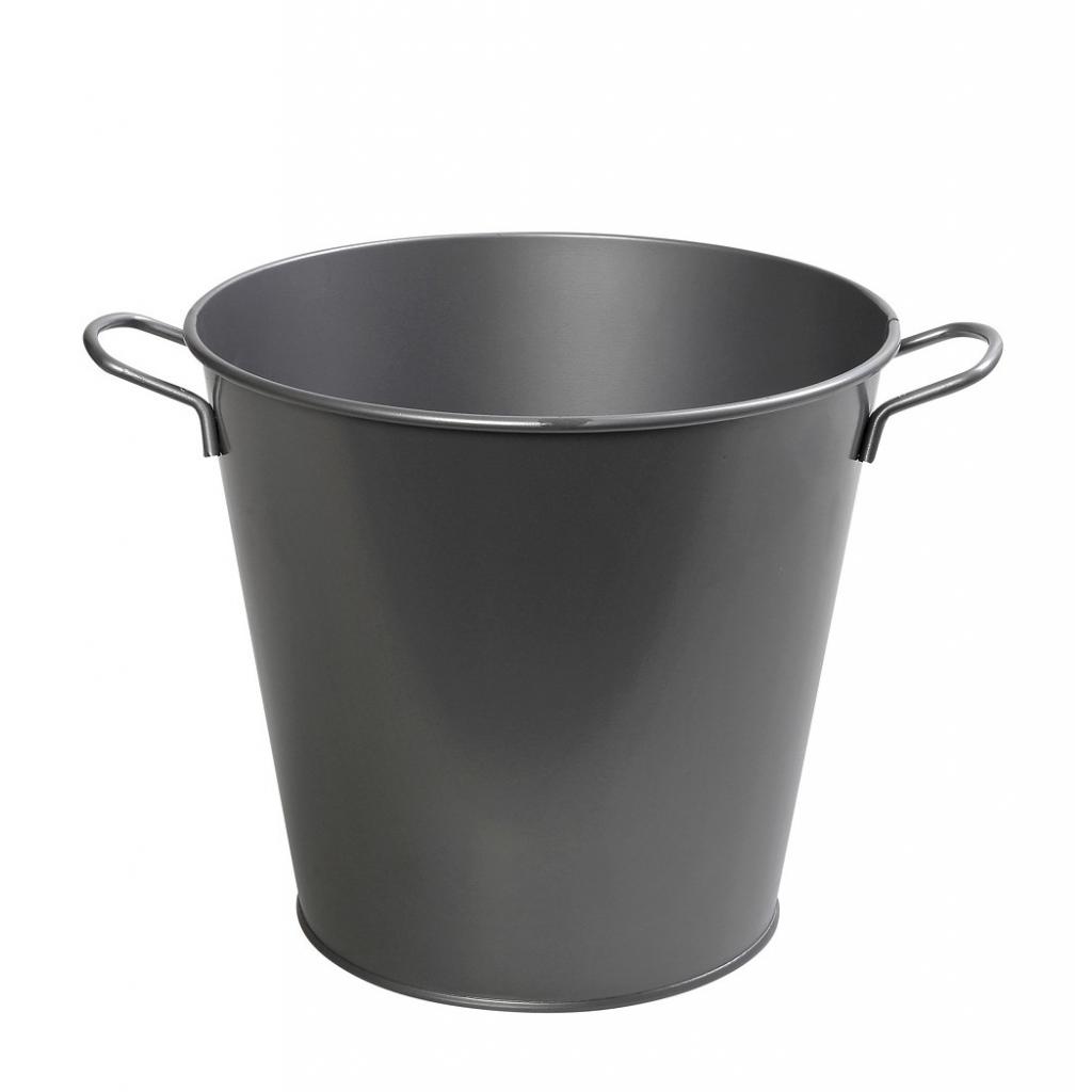 GRAY METAL CHAMPAGNE BUCKET WITH HANDLE Φ25-32 H23EK ΜΕ ΧΕΡΙ