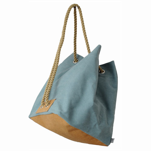 COTTON CANVASS BAG WITH FIBER FINISHING AND ROPE HANDLE, TURQUOISE COLOR 29X12X41 PASCOLINI DAFNE