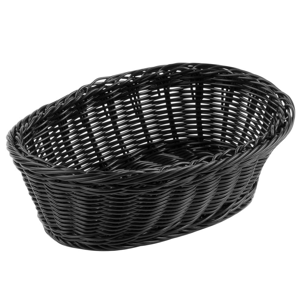 M2474 OVAL BLACK BASKET 24.5X16X8 cm 25'' TABLECRAFT