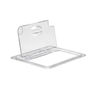 FLIP-UP LID NOTCHED  FOR G/N 1/1 53X32.5CM  Gastronorm Container PC CLEAR