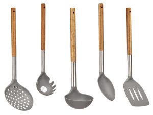 ACACIA SET 5 PIECES SOUP LADLE 30.5 SKIMMER 34.7 SLOTTED SPATULA 35 SPOON 33.7 PASTA SPOON 32.2 KINVARA