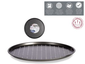 ROUND PIZZA PERFORATED MOULD 33CM WITH NON STICK ALUMINIUM SURFACE KINVARA ®