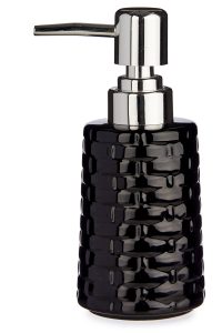 CERAMIC LIQUID SOAP DISPENCER BLACK 8,5 x 6,5 x 14,5 cm. BERILO®