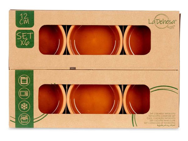 SET CLAY POTS TERRACOTTA 6PCS 11,5 x 11,5 x 4,5 cm LA DEHESA® - Image 2