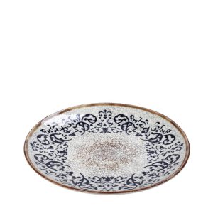 MOSAICO ROUND SALAD PLATE BEIGE WITH PATTERN 26Χ2,5ΕΚ PORCELAINE