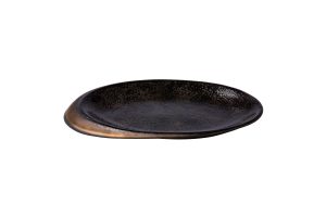 PLATE OVAL STONE BLACK GOLD 25,8Χ18,5Χ2 CM bystudioraw