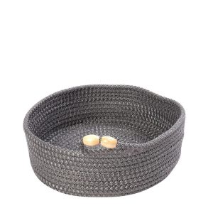 BREAD BASKET ROUND GREY ROPE 20X8CM