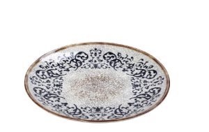 MOSAICO ROUND SALAD PLATE BEIGE WITH PATTERN 21CM PORCELAINE