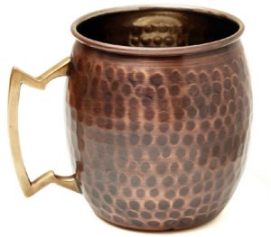 ANTIQUE COPPER PLATED CURVED MOSCOW MULE MUG
