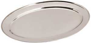 Oval platter without rim stainless steel 18/10 cm.50x35 Abert Italy