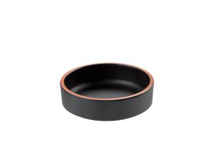 T8236 BLACK/TERRACOTTA MELAMINE ROUND CUP 11.7X3.6 LEONE